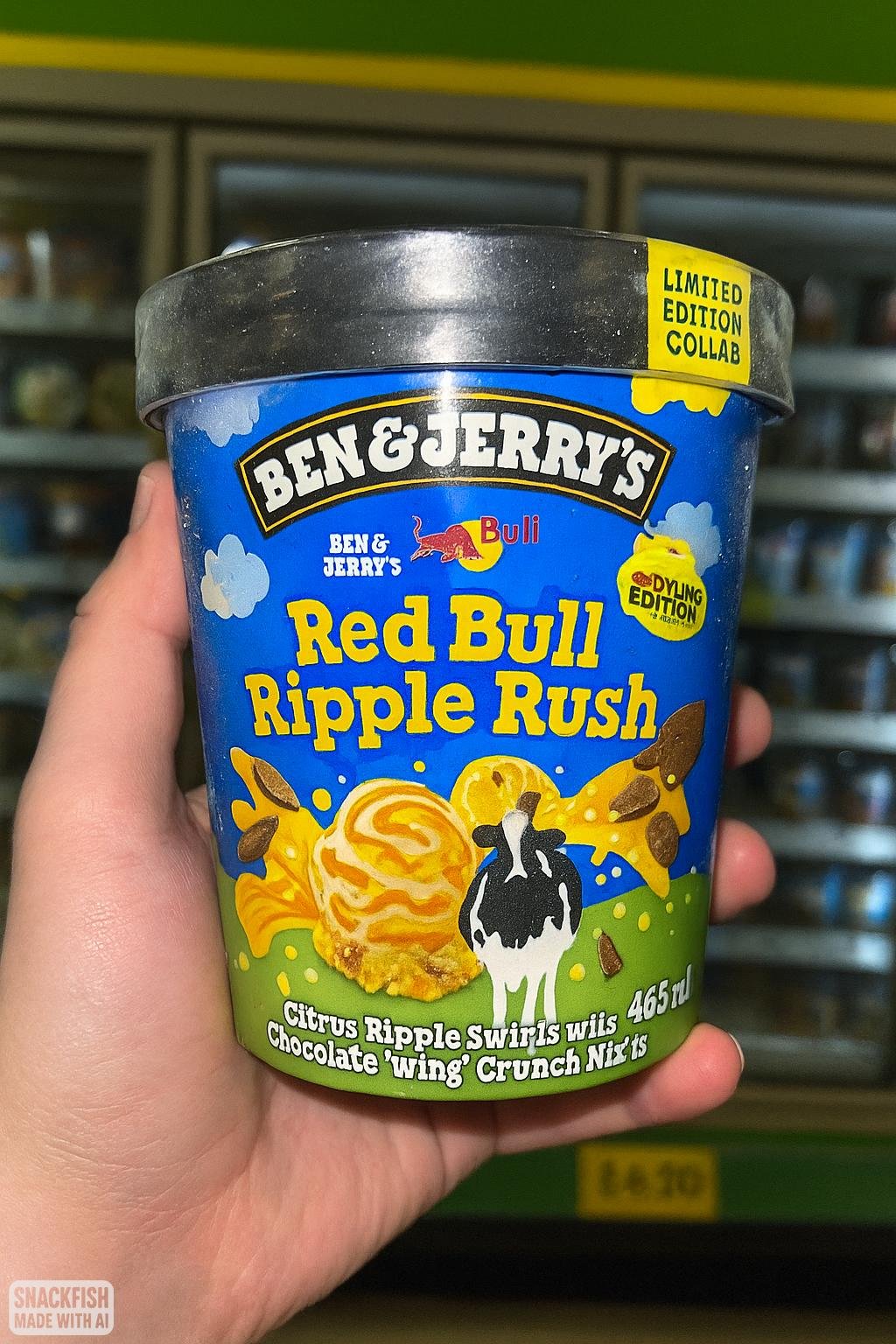 Ben & Jerry's Red Bull Ripple Rush 465ml - Buzz in a Tub